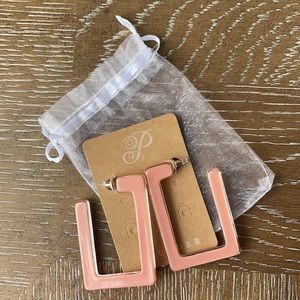 Blush Pink Acrylic Earrings by Plunder NWT